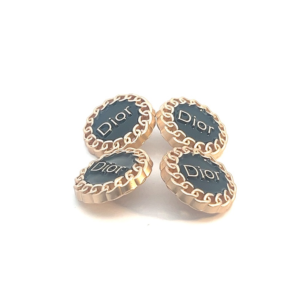 4 Gold and Black Buttons for Earrings and Clothing